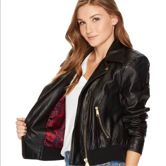 Free People Modern Vegan Bomber, Black L - Picture 4 of 14